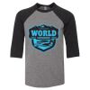 Bella 3200Y Youth Three-Quarter Sleeve Baseball Tee Thumbnail